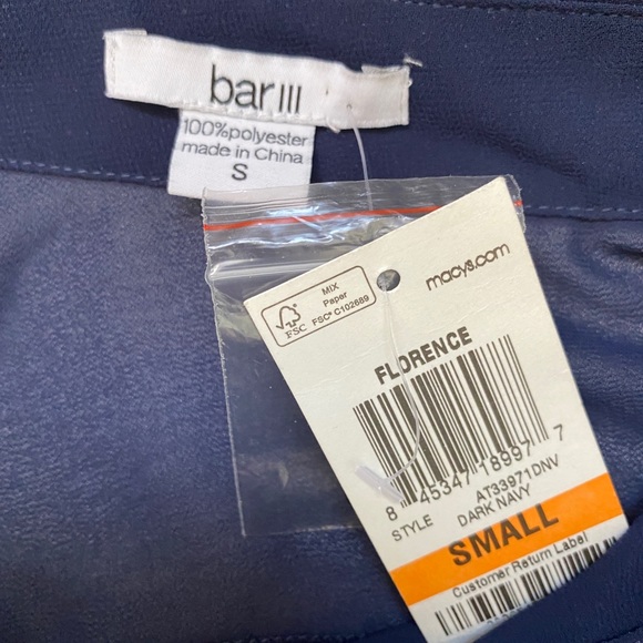 NWT BAR lll CrossOver Open Back Draped Navy Top - Picture 5 of 8